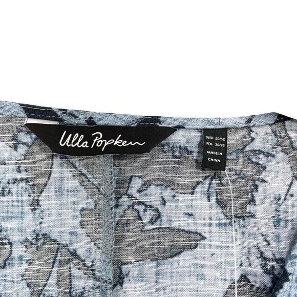 NEW Ulla Popken linen blend floral midi dress Size 20/22 boho lagenlook - Picture 3 of 9